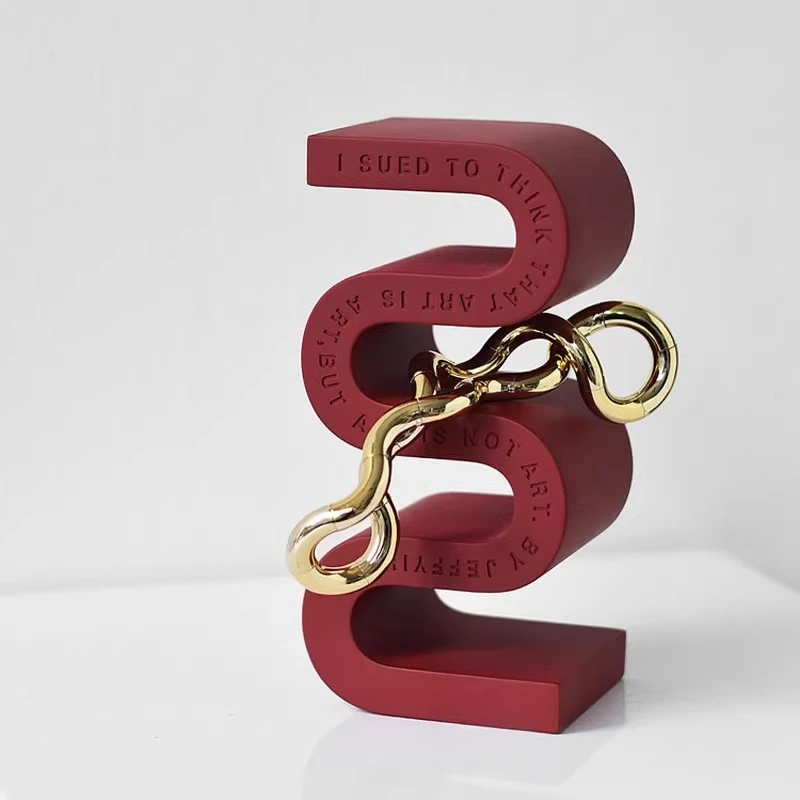 

Cement shelf creative sculpture S ornament Nordic desktop resin decorative storage