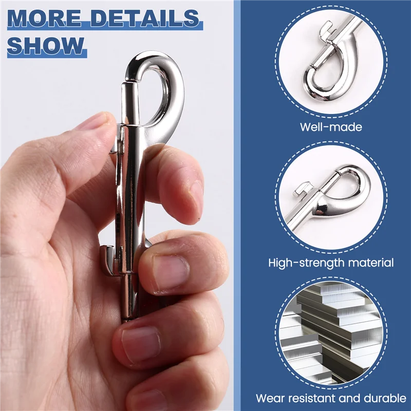 -A90P 10Pcs 88Mm B-Shape Zinc Alloy Double End Snap Hooks For Scuba Diving, Quick Link Spring Carabiner