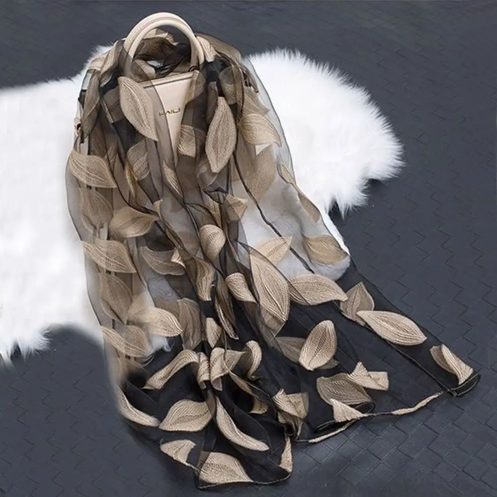 Soft Summer Lightweight Silk Scarf Organza Gauze Breathable Sheer Wrap Soft Pashmina Women