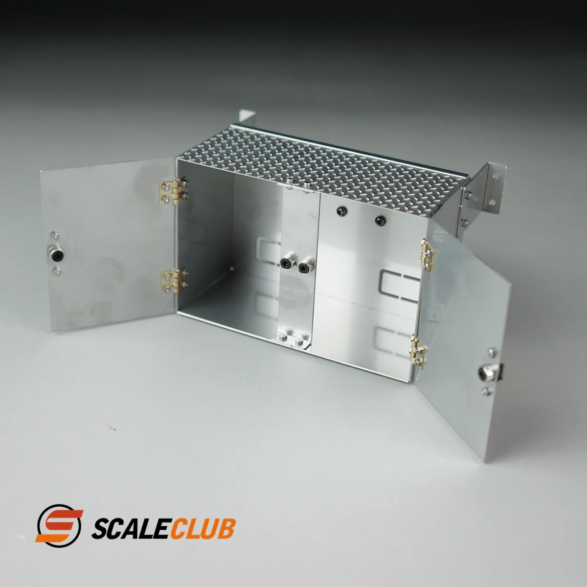 Scaleclub Modell 1/14 Traktorkopf Schlammton Auto mit Metallgürtel Anti-Rutsch-Muster 90 mm Werkzeugkasten für Tamiya Lesu Rc Truck