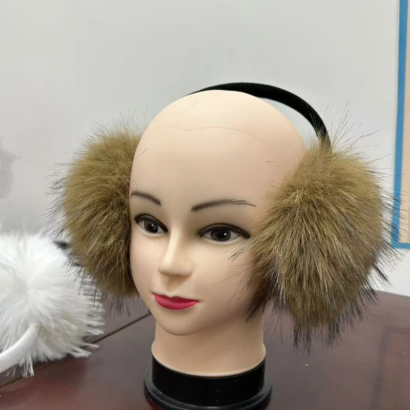 

Наушники из искусственного лисьего меха, женские модные пушистые плюшевые накладки на уши, зимние теплые головные уборы, наушники, уличная повязка на голову для защиты ушей