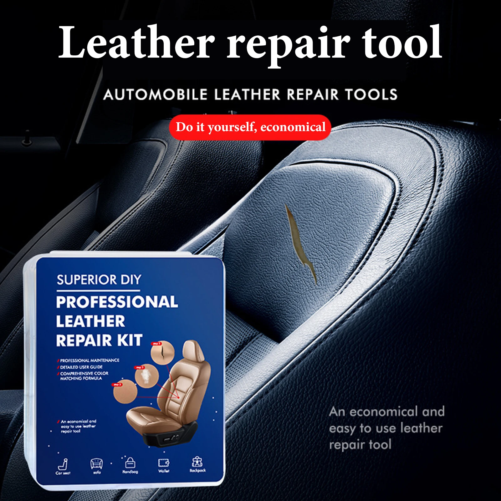 Leather Repair Kit 7 Colors Car Leather Repair Kit Leather Repair Filler Restorer Of Scratch Tears Burn Holes Sofa Jacket