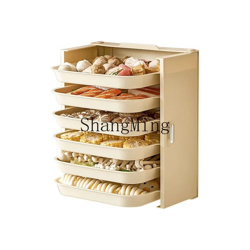 

DSA kitchen preparation side dish multi-layer plate household wall hanging folding plate storage