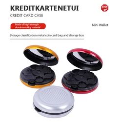 Travel Portable Aluminum Alloy Circular Euro Zero Wallet Coin Purses Fashion Creative Mini Euro Coin Storage Box With Mirror