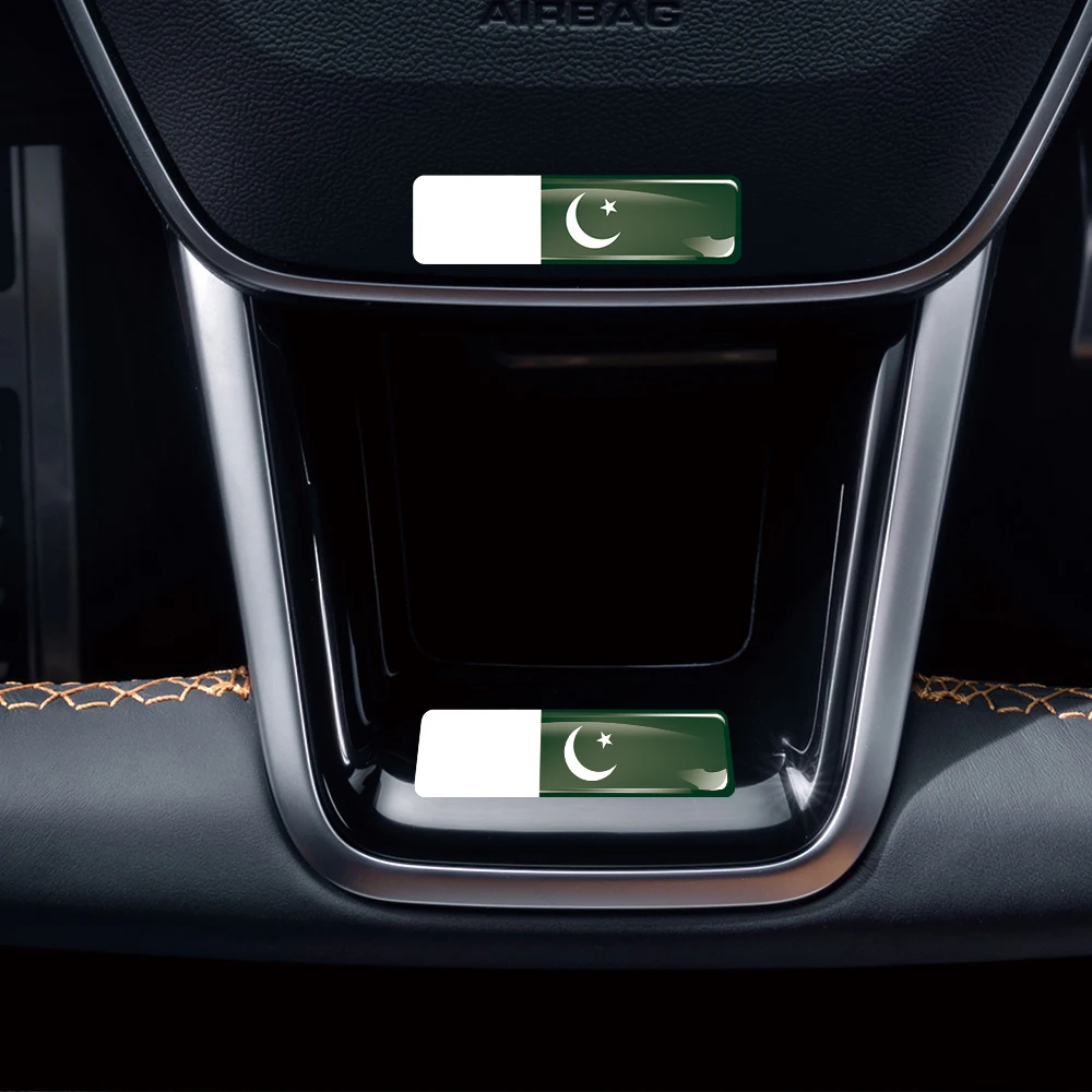 

Pakistan Flag 3D Epoxy Resin Decorate Car Sticker Car Window Buttons Steering Wheel Center Console Panel Motorcycle Fuel Tank
