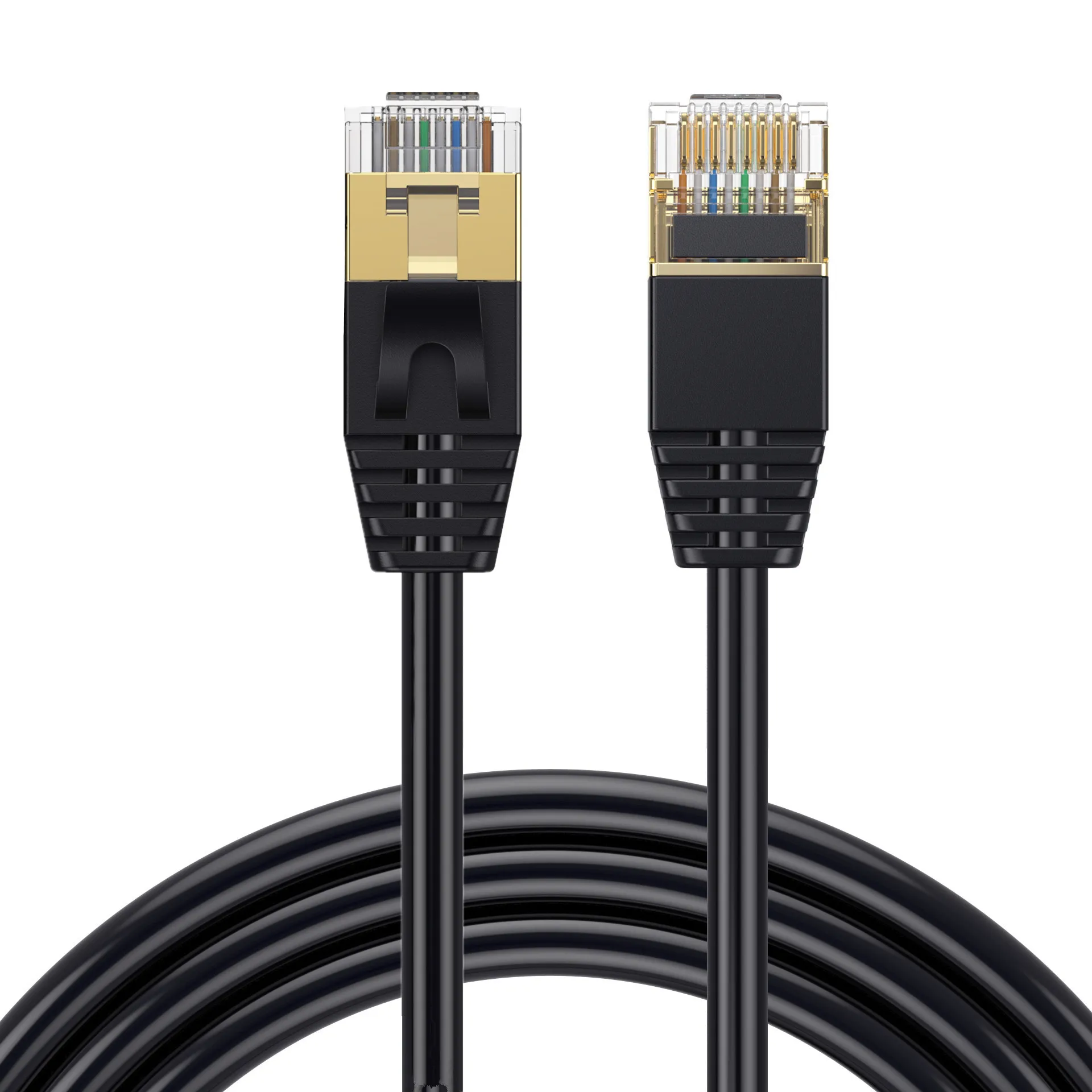 Ultra cienki kabel sieciowy Cat8 kabel Ethernet RJ45 pod kątem prostym UTP kabel połączeniowy 90 stopni Cat6a Lan kable do TV, pudełko routera