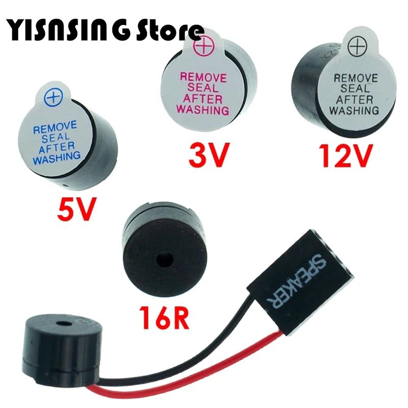 10PCS Active Buzzer 3V/5V/12V/16R TMB12A03 TMB12A05 TMB12A12 Magnetic Long Continous Beep Tone 12095 12*9.5mm Mini Plug Speaker