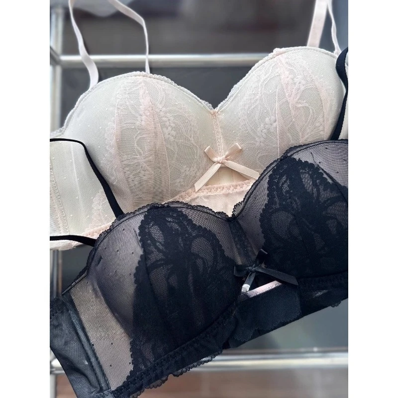 Victorian Inspired Demi Bra & Knicker Set | Sheer Mesh Lace Push Up for Small Bust, Anti-Sagging | Luxury Lingerie MOYISU Panty
