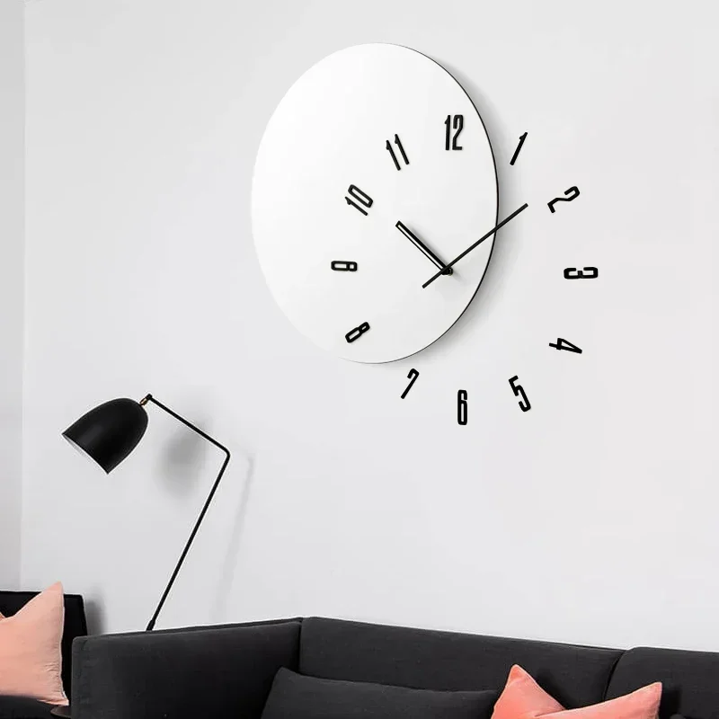 Modern Unique Design Digital Watch Parts Aesthetic Minimalist Decor Interior Nordic Set Decoration Salon Stylish Wall Clock