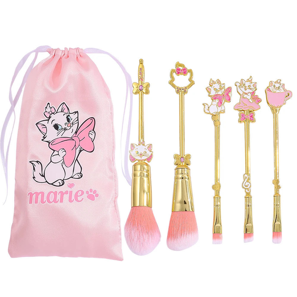 5 個ディズニーマリー猫メイクブラシツールセットメイクアップブラシツールキットアイシャドウアイライナー化粧品ブラシマキアージェム