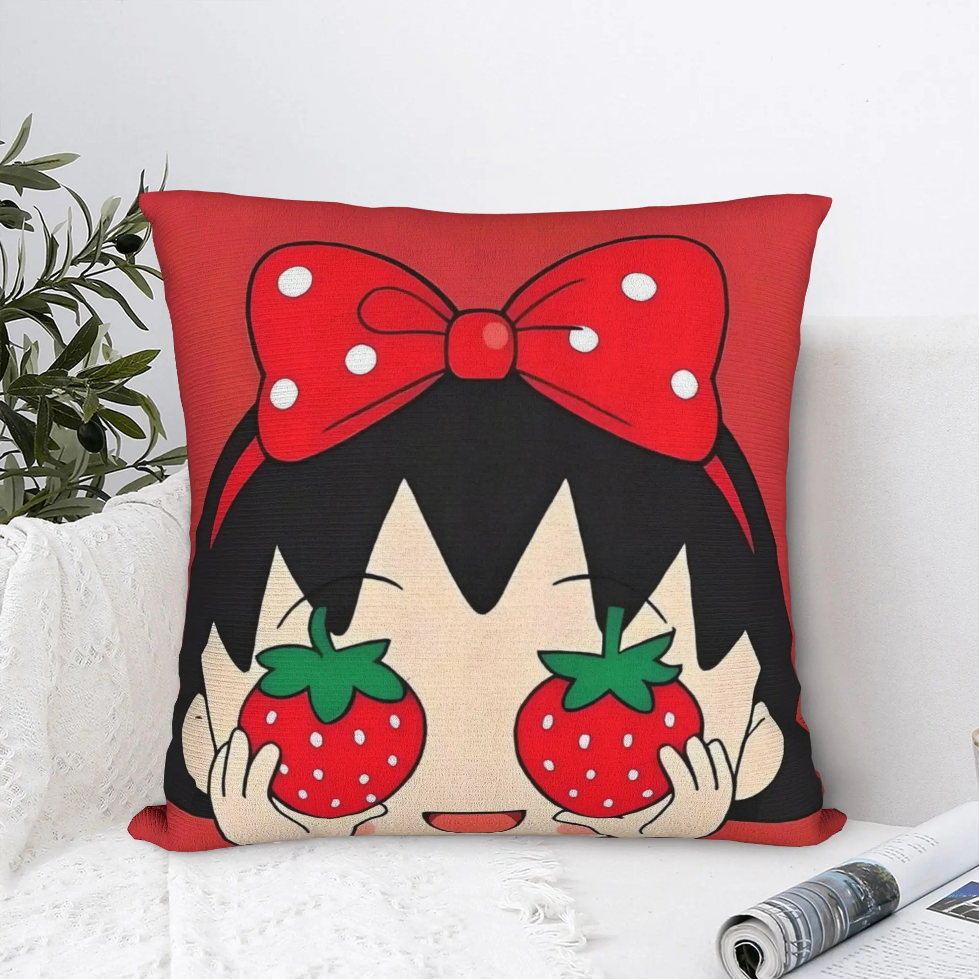 Chibi Maruko-chan Pillowcases  Cute Funny Pillow Case For Living Room Chair Soft Pillow Cover