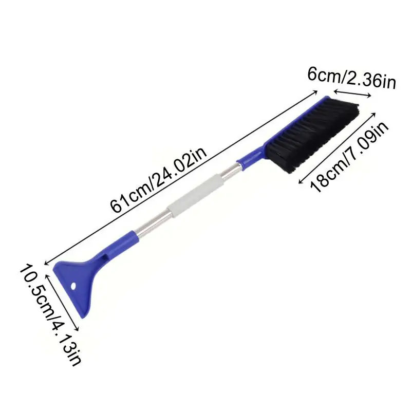แปรงกําจัดหิมะโฟมแปรงหิมะด้ามยาวแปรงกําจัดหิมะแปรงกระจกรถยนต์พร้อมเครื่องขูดน้ําแข็งสําหรับกระจกหน้ารถและสี