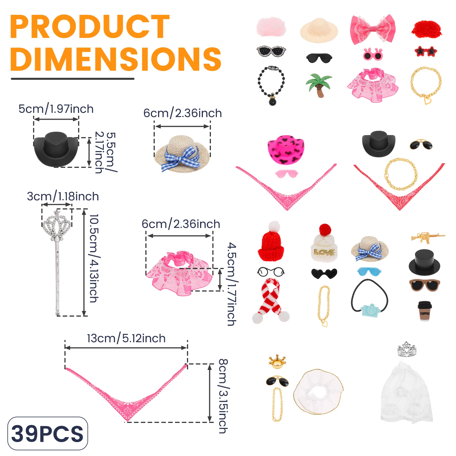 39/40Pcs Desk Goose Clothes 7 Inch Cute Mini Goose Summer Outfits Including Hat Dress and Bag Desk Goose Accessories Decoration