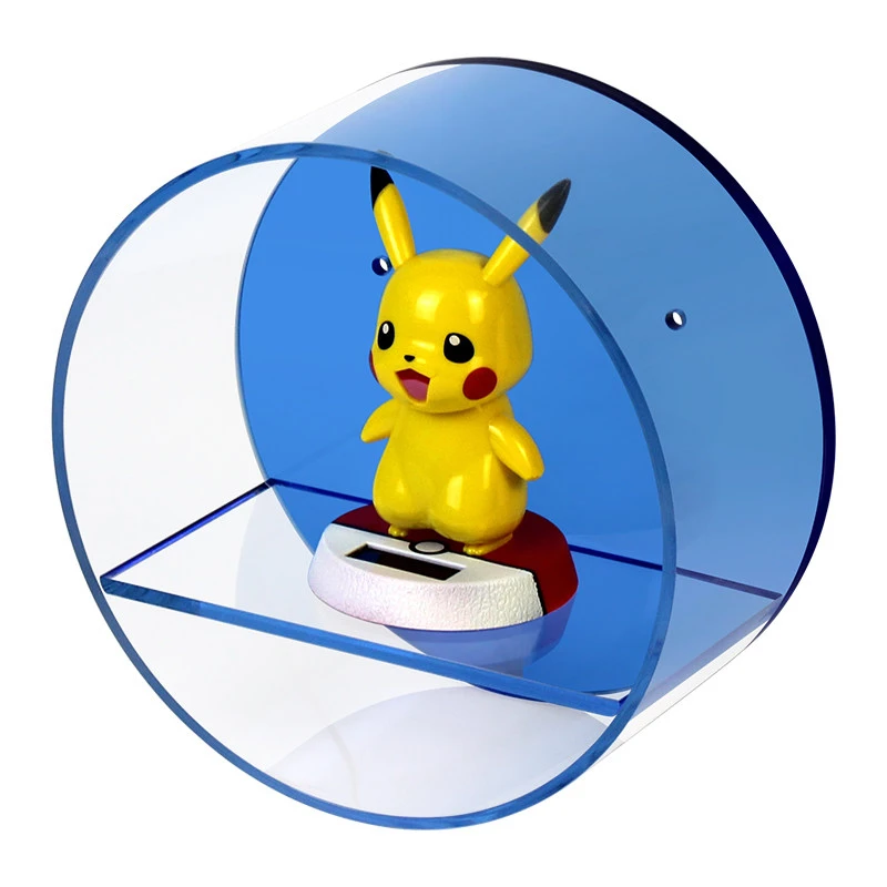 Round Clear Acrylic Wall Mounted Display Shelf No Drill, Dustproof Display Case for Popmart Blind Box Action Figure