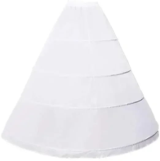 Hot Sale Women's 4-Hoop A-Line Floor Length Wedding Ball Gown Petticoat Underskirt Crinoline