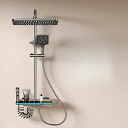 Black Bathroom Shower Set Wall Mounted Copper Faucet Bath and Shower Head Elegant and Functional for Modern Bathrooms