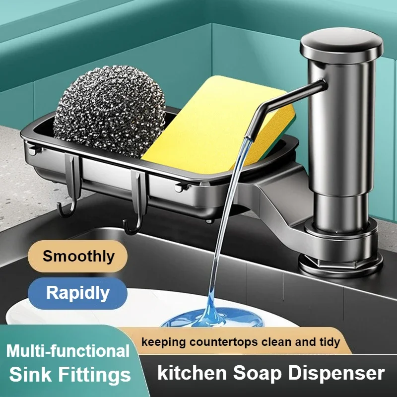 Dispensador de jabón de cocina mejorado, fregadero de cocina, tubo de extensión de líquido para lavar platos, detergente, desinfectante de manos, Extractor de alta presión