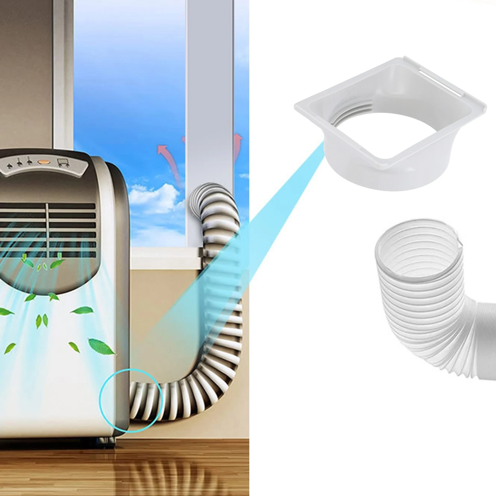 Exhaust Duct Hose Adapter  To Round Portable  Thread Design Air Conditioner Exhaust Hose Coupler for Office