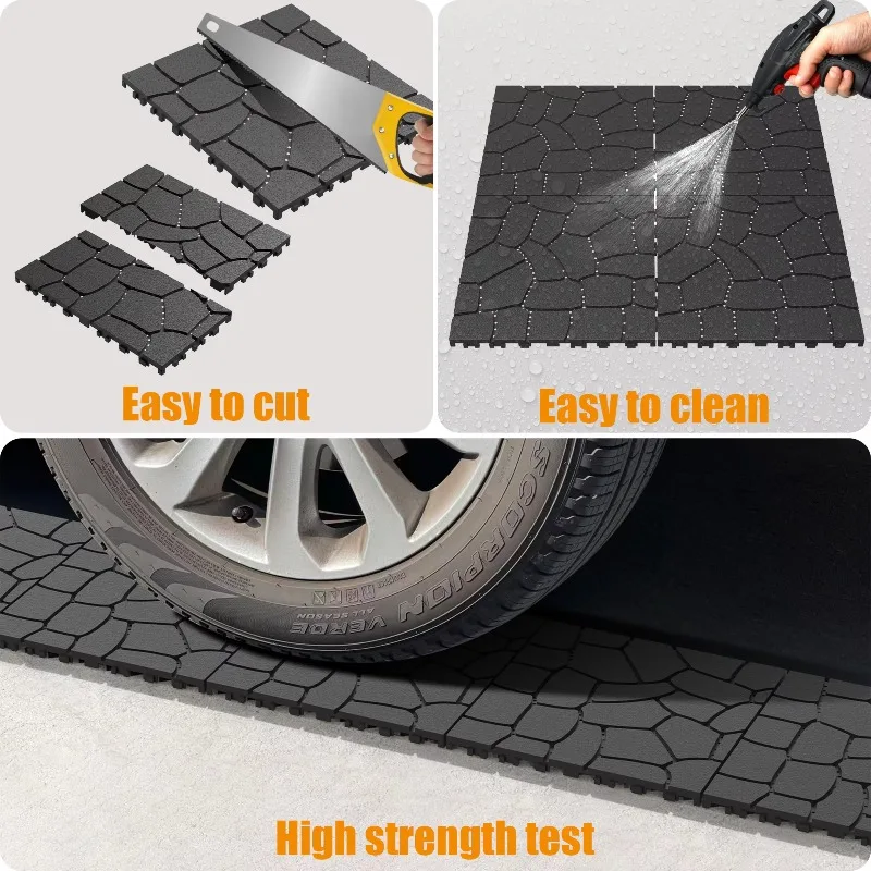 Non-Slip Interlocking PP Garage Floor Tiles Removable Plastic Deck Mats for Car Wash Outdoor