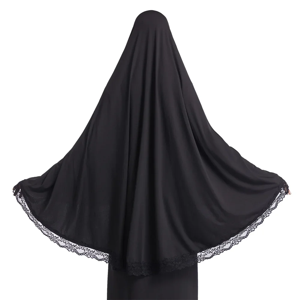 Ramadan wanita Muslim Khimar Abaya jubah jilbab panjang syal kepala Burqa doa Islam garmen Overhead Turban Hijab syal bungkus