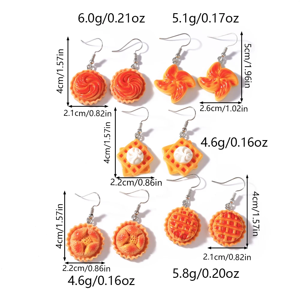 Aihua 10 Stück Niedliche Cartoon-Mini-Snack-Simulations-Lebensmittel-Ohrringe Set aus Acrylharz, Lebensmittel-Ohrringe, Schmuckgeschenke – Detail 5