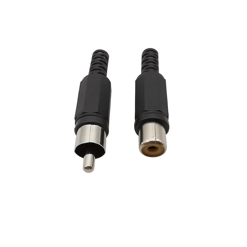 10Pcs Red Black Plastic RCA Male Female Soldering Type Audio Video AV Connectors RCA Plug Socket Audio Video Adapter Connector