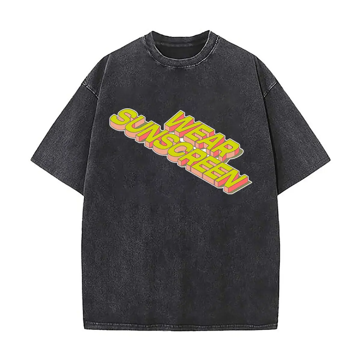 Wear Sunscreen Sports Casual Distressed Washed Short Sleeve Breathable Cotton Top
