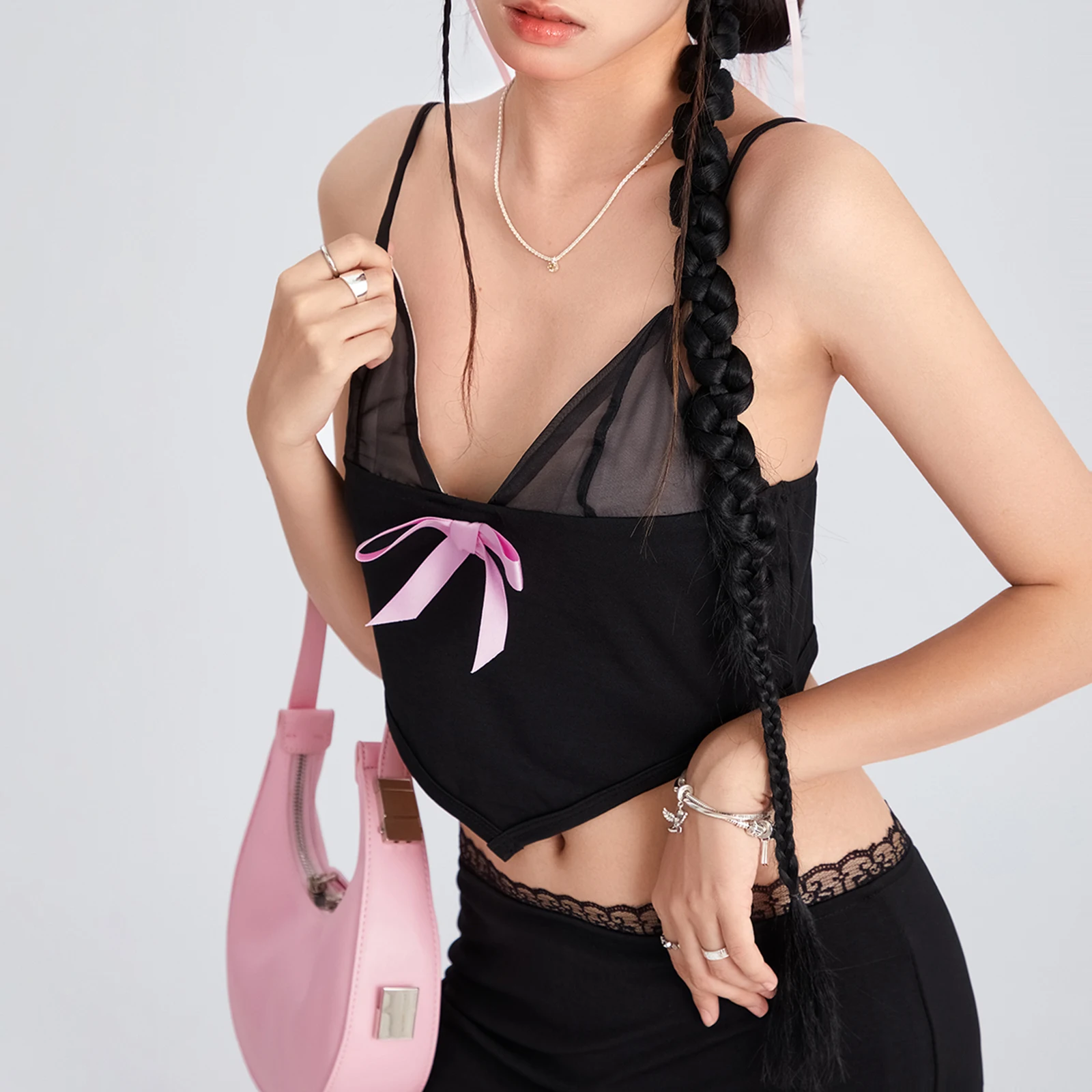 Vrouwen Rok Set Strik Hemdje Met Kanten Patchwork Mini Bodycon Rok Zomer Outfit Voor Party Club