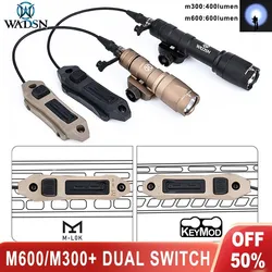 Wadsn M600C Tactical Flashlight M300A Scout Light Remote Dual Function Pressure Switch for mlok keymod 20mm Rail Hunting Lamp