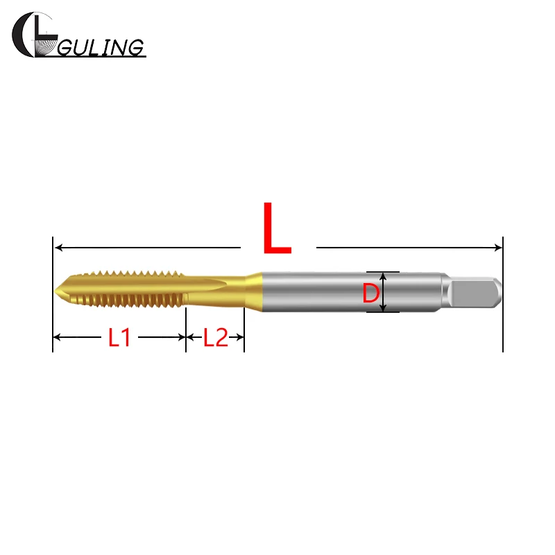 GULING HSSE-M35 JIS Standard Hand Tap With White/TIN M1M1.2M1.4M1.6M1.7 M2M2.5M2.6M3M3.5M4M5M6M8M10M11M12M14M16 Screw Thread Tap