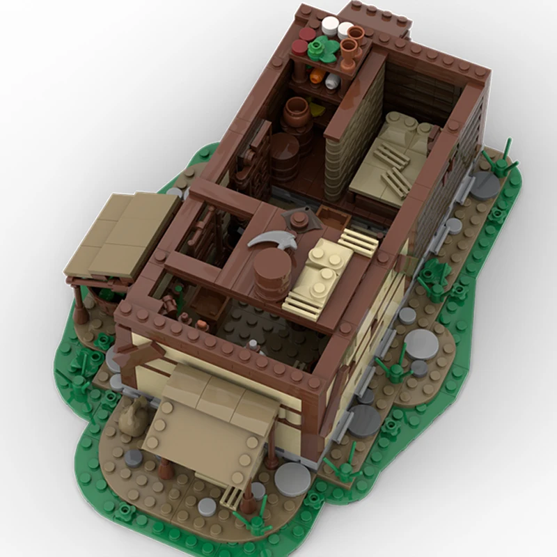 ปราสาทยุคกลางรุ่น MOC อาคารอิฐ Village Fortress บ้านเทคโนโลยี Modular ของขวัญวันหยุดประกอบของเล่นเด็กชุด