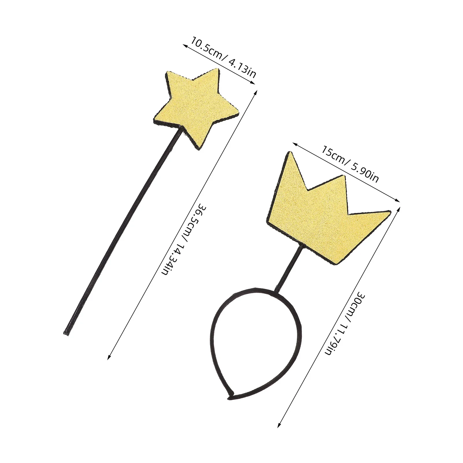 Fairy Wand Crown Headband Set Lightweight Foam For Halloween Christmas Cosplay Parties Kids Adults Costume Decor