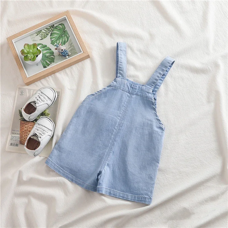 IENENS-Vêtements d'été pour bébés garçons, pantalons en denim, shorts en jean, salopettes pour tout-petits, vêtements pour bébés filles