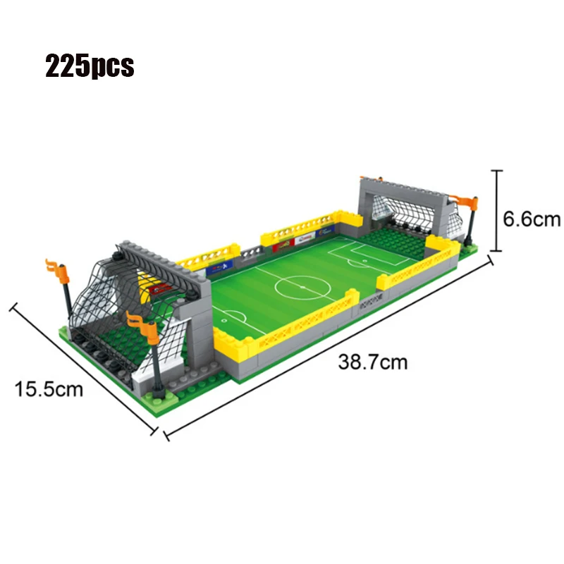 Soccer Football Field Stadium Worldwide Building Bricks Team Player Football Match Blocks Toys Winning Cups For Kid Gift