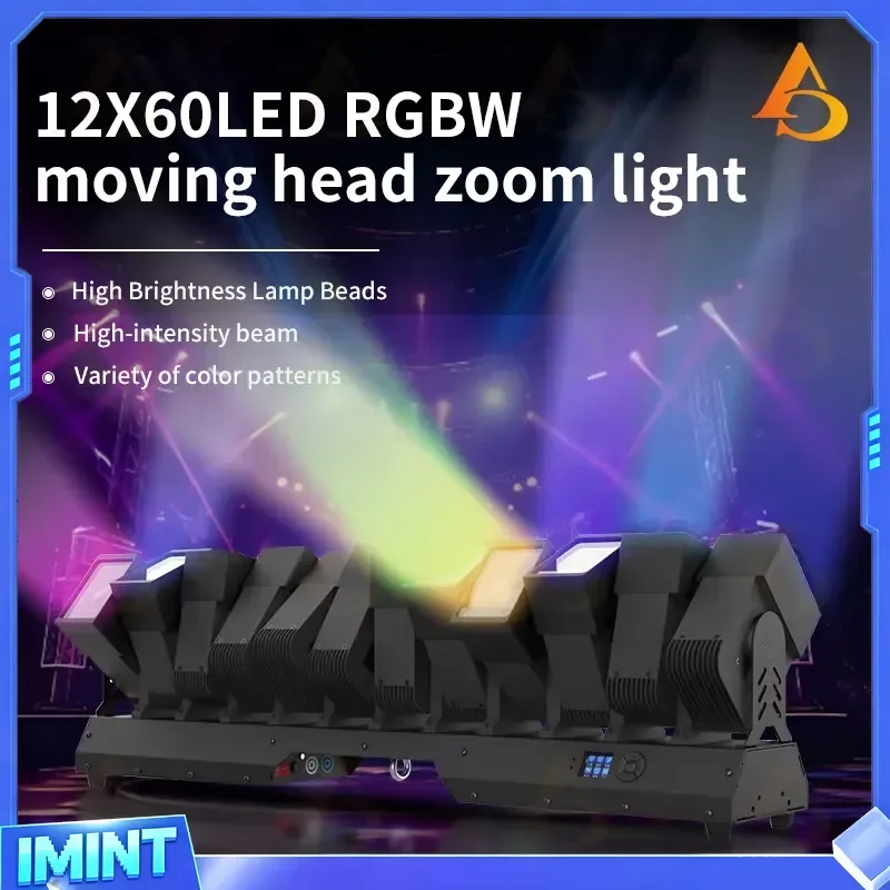 Professional 12X60W LED Moving Head Zoom Light RGBW Bar Matrix Beam Linear Stage Effect Lighting For DJ Disco Club Party view 4