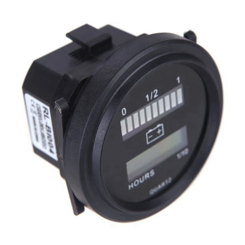 3X 12V/24V/36V/48V/72V LED Digital Battery Status Charge Indicator With Hour Meter Gauge Black