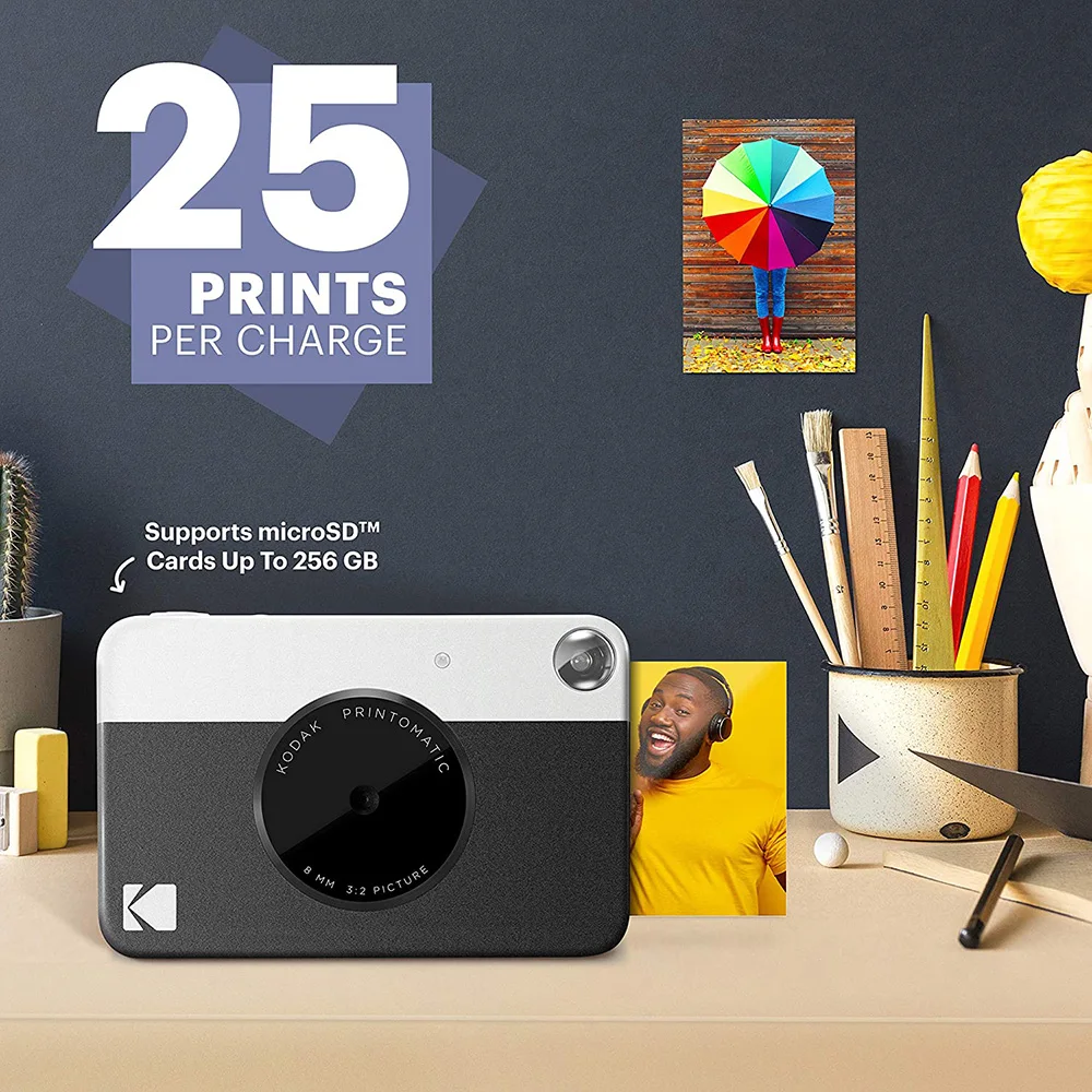 KODAK Printomatic Brand New Digital Instant Printing Camera ZINK Inkless Printing Color Photo Paper Printing Built-In Flash