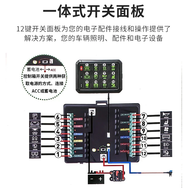 Car Spotlight 6-Way with Remote Control and Can Be Modified Integrated Switch off-Road Vehicle Tank 300 High Power