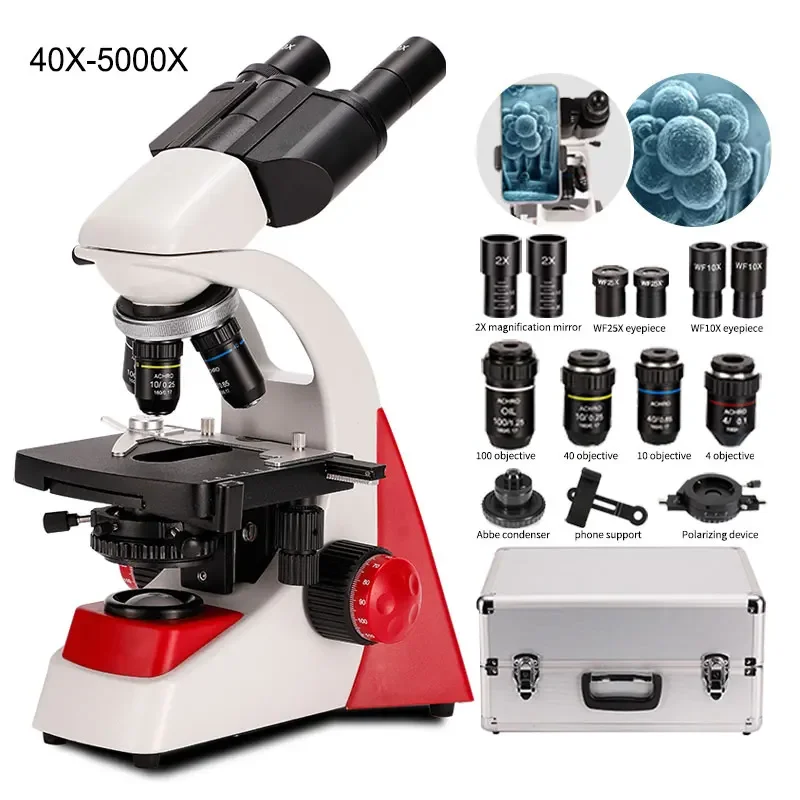 5000X Portable medical laboratory microscope optical binocular biological microscope for pathology