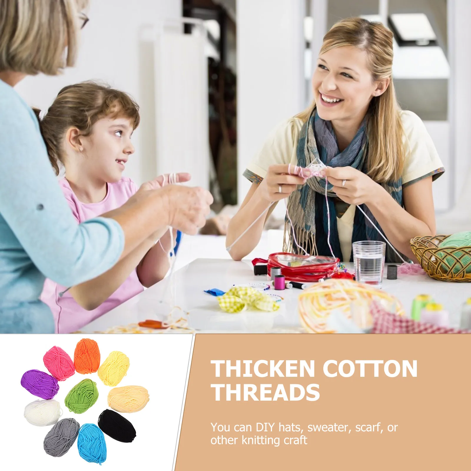 

10 шт. цветных хлопковых пряжек премиум-класса для ручного вязания: для свитеров, шапок, шарфов, вязания крючком, рукоделия