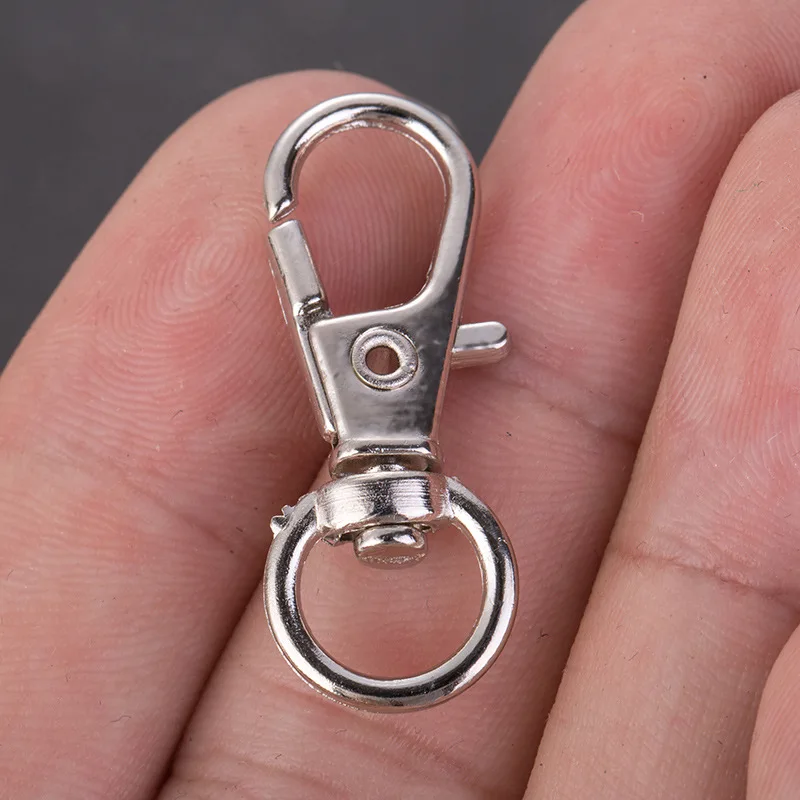 10/20/50/100 pcs Silver Color Metal Lobster Clasp Key Ring Keychain Carabiner Clasp Keyrings for DIY Key Chain Bags Accessories