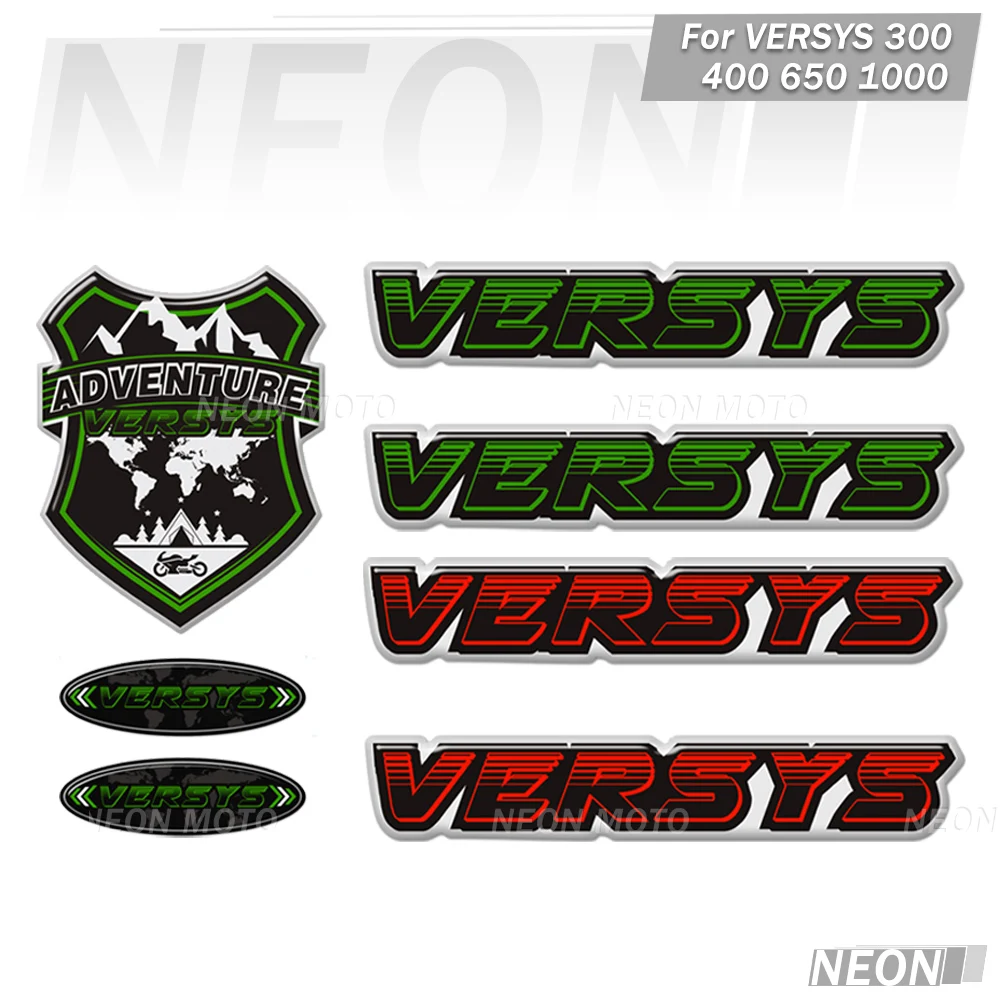 

For Kawasaki Versys 300 400 650 1000 Adventure Motorcycle 3D Epoxy Resin Tank Pads, Anti-Slip Protective Stickers Decals Kit