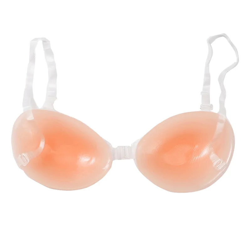 Silicone Bra Pads Women's Wedding Dress Thickened Thin Style Summer Strapless Invisible Nipple Covers Breathable Gathered view 5