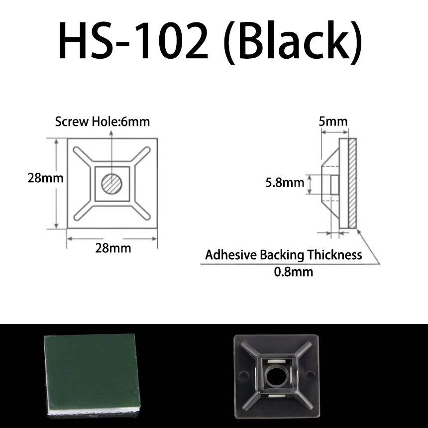 Variant: 50Pcs HS-102 Black