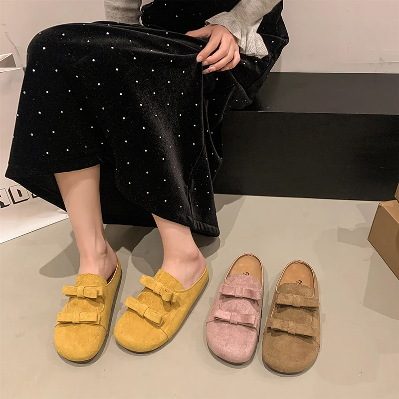 

Women’s Multi - Color Velcro Strap Suede Slippers – Comfortable Soft Stylish Casual Home