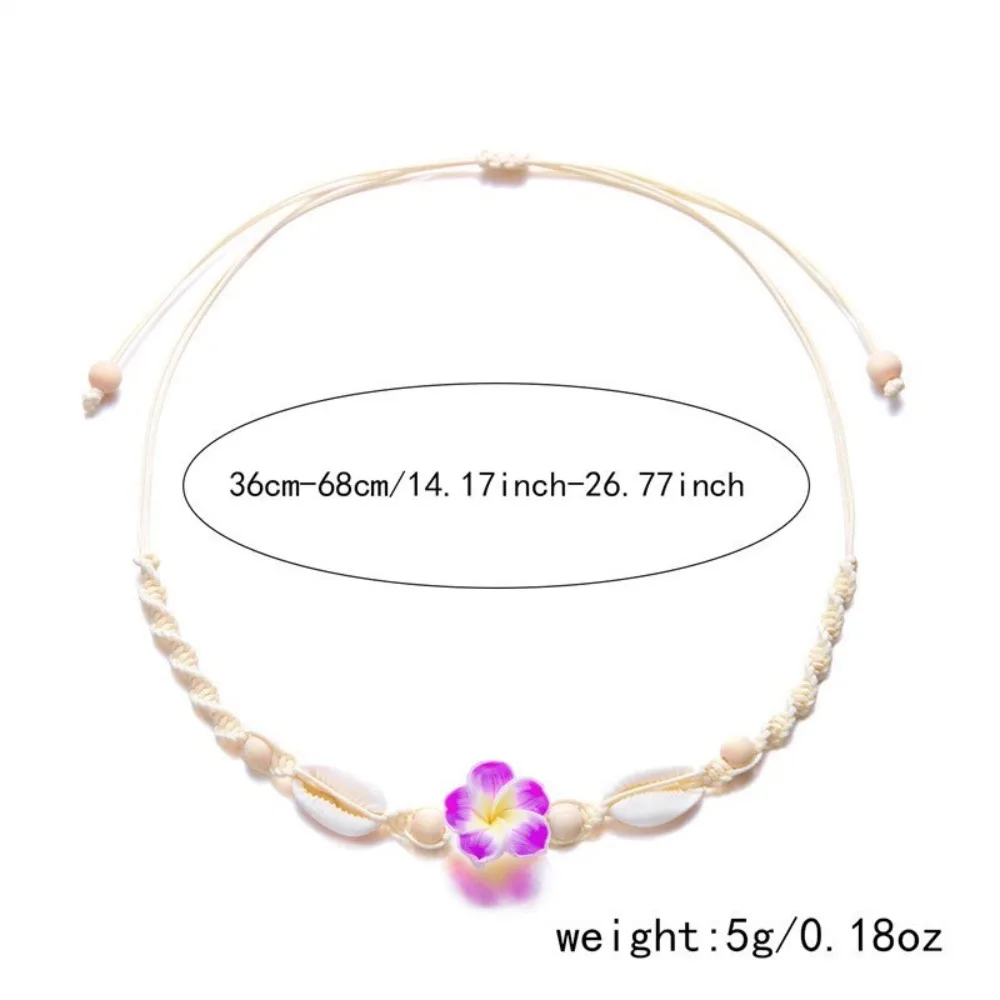 بوهيميا نمط بوليمر كلاي البحر شل قلادة متعدد الألوان المنسوجة يدويا سلسلة عنق حبل الزهور قلادة المختنق عطلة