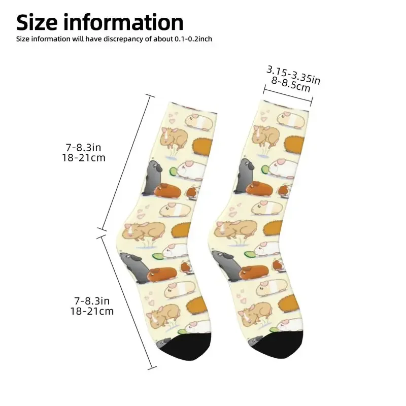 Fun Printing Fashion Guinea Pig Parade Socks for Women Men Stretch Summer Autumn Winter Animal Crew Socks