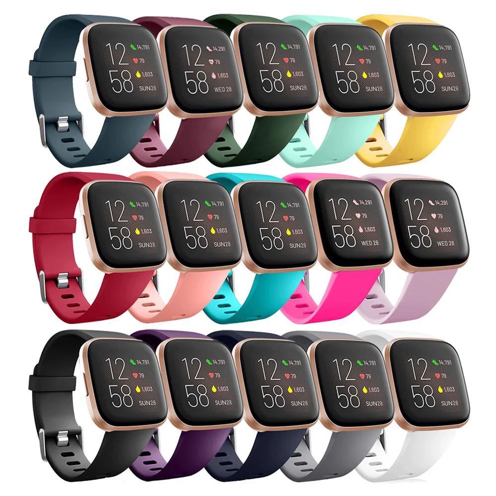 10 Pcs Mềm Silicone Ban Nhạc Cho Ban Fitbit Versa 2 Smart Watch Vòng Đeo Tay Thể Thao Cho Fitbit Versa Lite Không Thấm Nước Dây Đeo Cổ Tay