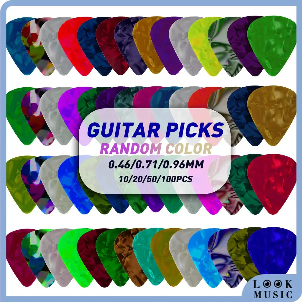 LOOK Guitar Picks Holder Guitar Accessories Different Size Musical Instrument Accessories 10/20/50/100PCS Picks Random Color