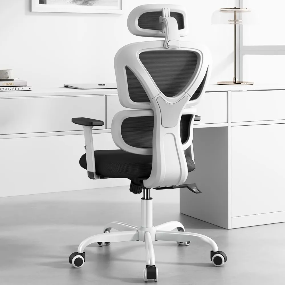 

Sytas Ergonomic Office Chair, High Back Mesh Desk Chair with Lumbar Support and Adjustable Headrest, Executive Swivel Computer